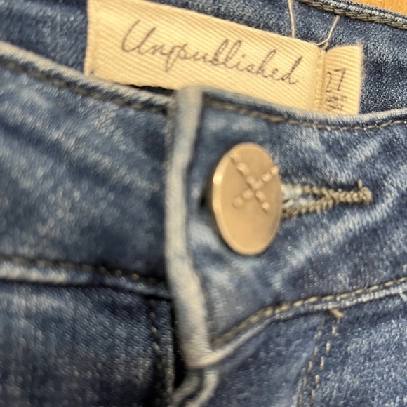 Unpublished raw hem rivets skinny stretch jeans size 27 - Picture 3 of 3